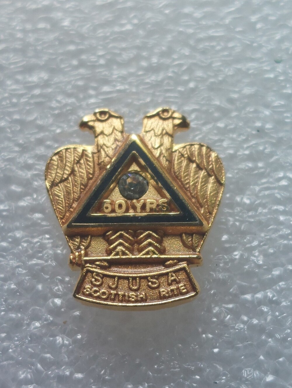 Vintage Masonic Scottish Rite 50-Year Service Lapel Pin (SJ USA), Estate Jewelry